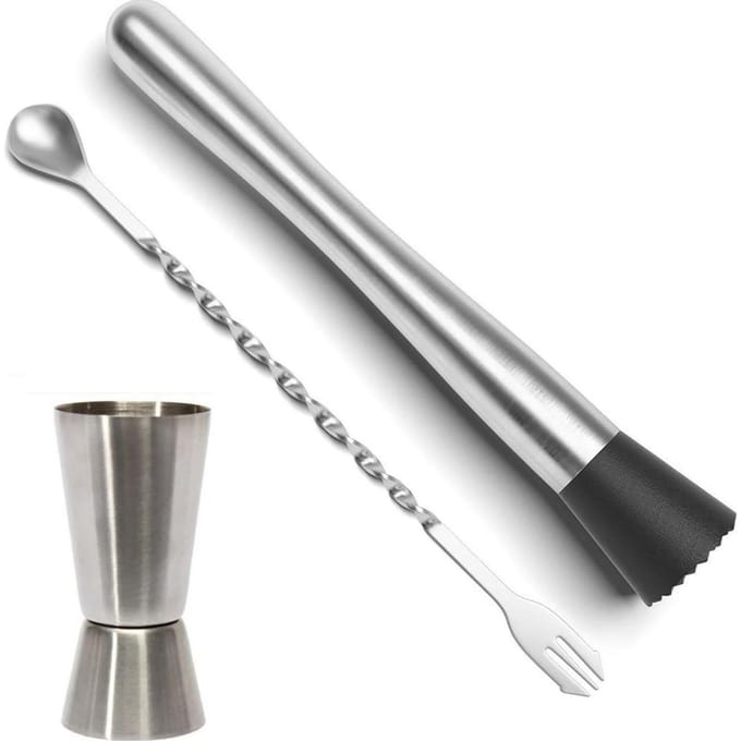 Roestvrijstalen Verpletterde IJsstok Menglepel Fruit Muddler Stamper Wijnbenodigdheden voor Barware Tool gray