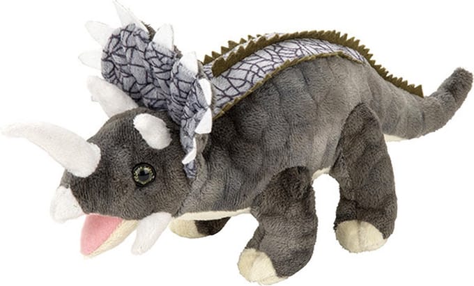 Nature Planet Pluche Triceratops dinosaurus - knuffeldier - 28 cm - Dino speelgoed knuffels