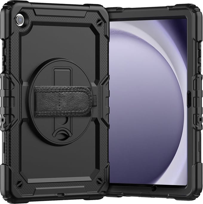 Just in Case tablet Hoes geschikt voor Samsung Galaxy Tab A9 Plus - Shockproof Case met Screenprotector - Zwart