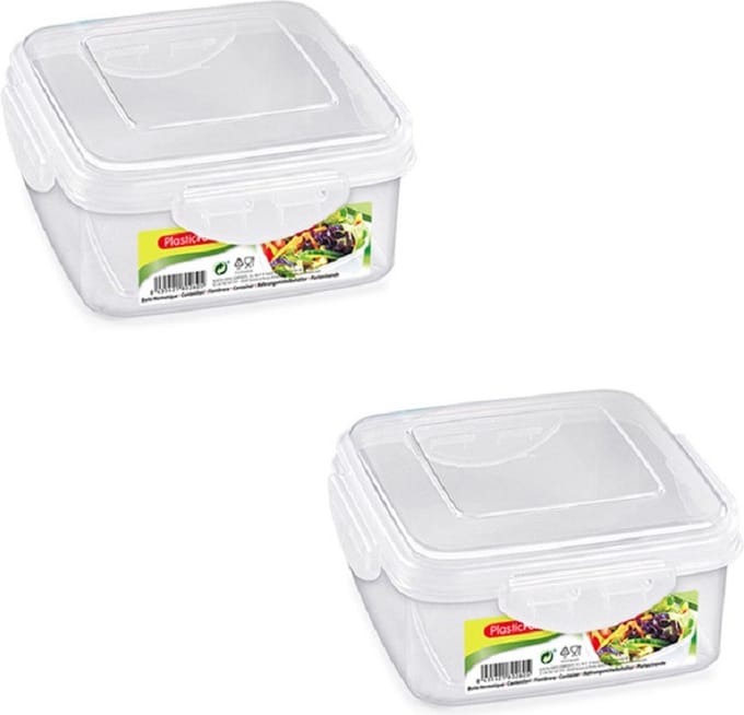 PlasticForte Vershoudbakje vriezer / magnetron - 4x stuks - 600 ml - kunststof