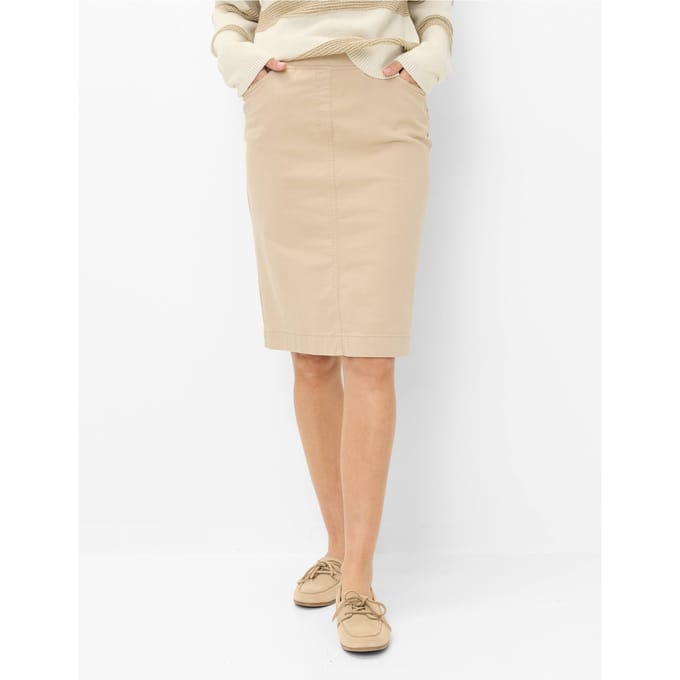 Raphaela by Brax Dames Rok  Style PAMINA SKIRT SAND, lichtbruin, maat 48