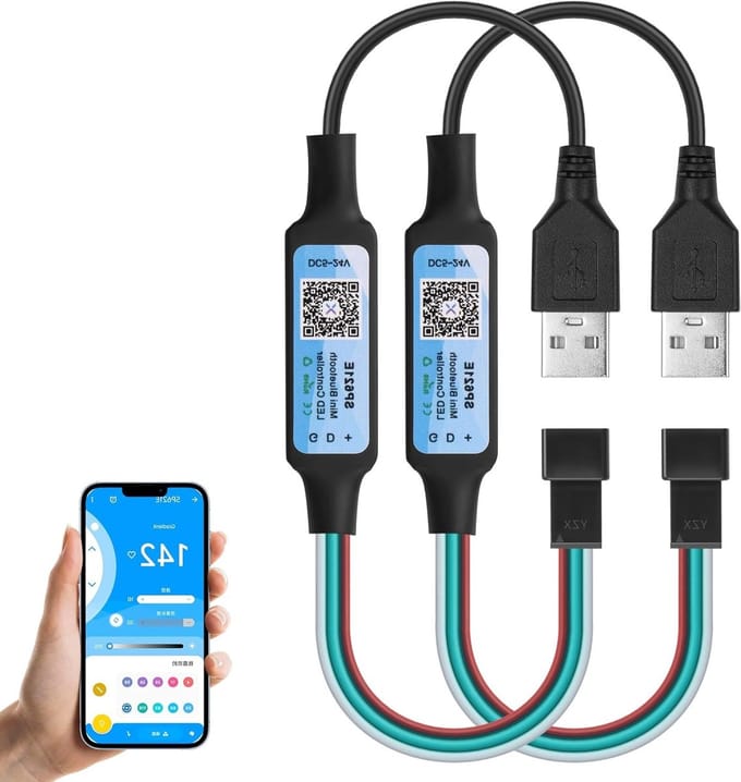Mini RGB Bluetooth Controller voor LED Strips - 5-24V USB, WS2811 WS2812B, Droomkleur Effecten