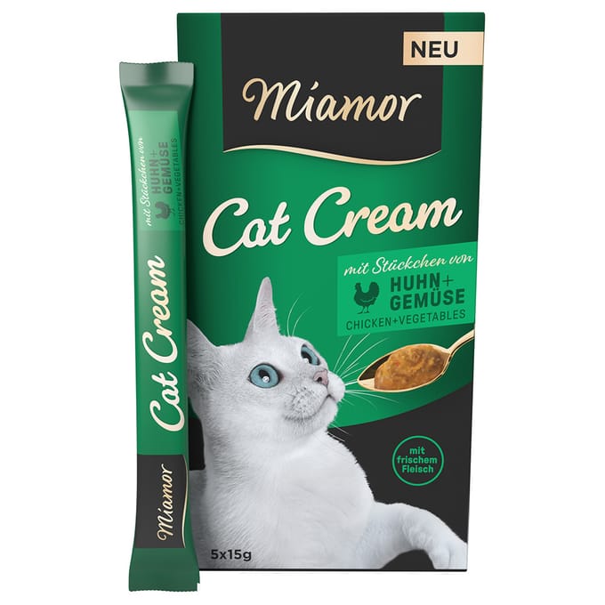 Voordeelpakket: 20x15g Miamor Cat Cream Kip + Groente Kattensnacks