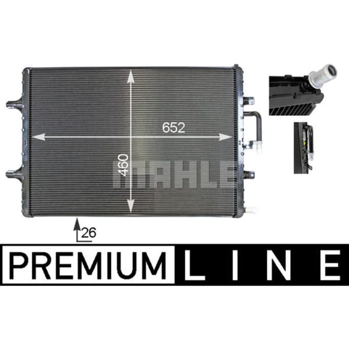 Lage-temperatuurRadiator, laadluchtRadiator MAHLE CIR 2 000P