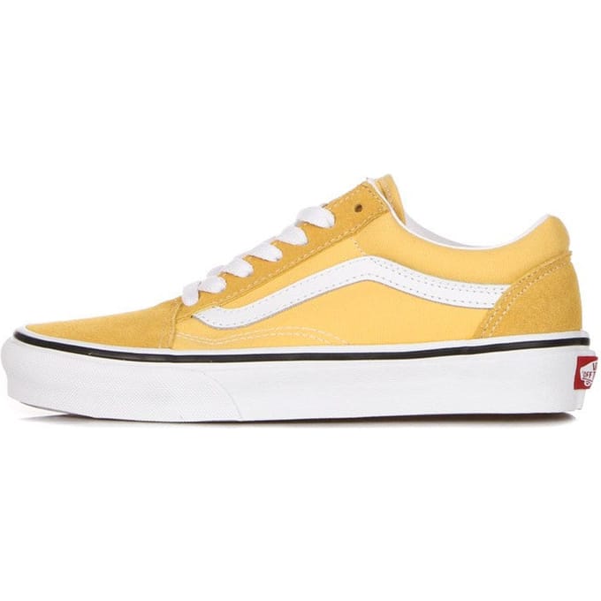 Old Skool vlas/true witte lage damesschoen