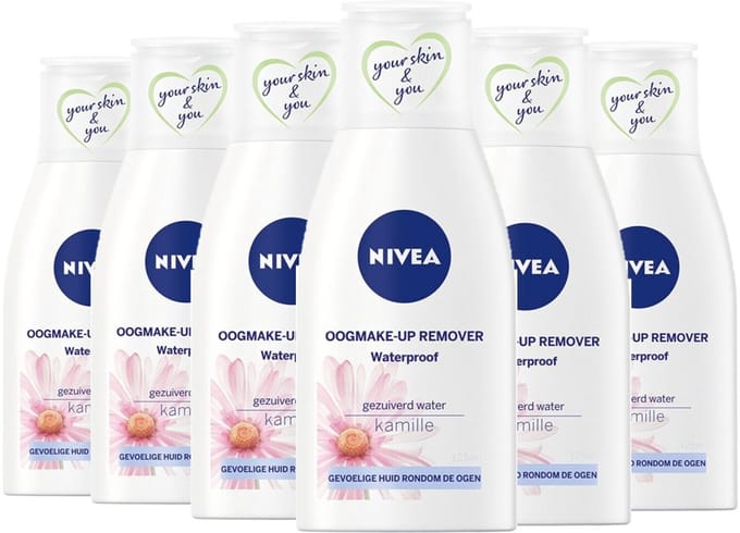 NIVEA - Oogmake-Up Remover Sensitive Kamille Waterproof - 6 x 125 ml - Voordeelverpakking
