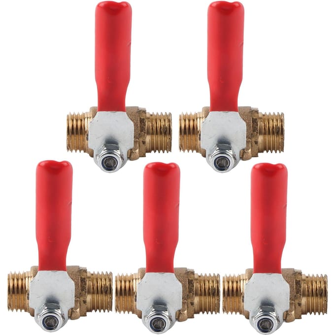 5 Stuks Kogelkraan Dubbele Mannelijke Draad G1 4 Messing Klep Luchtcompressor Accessoire