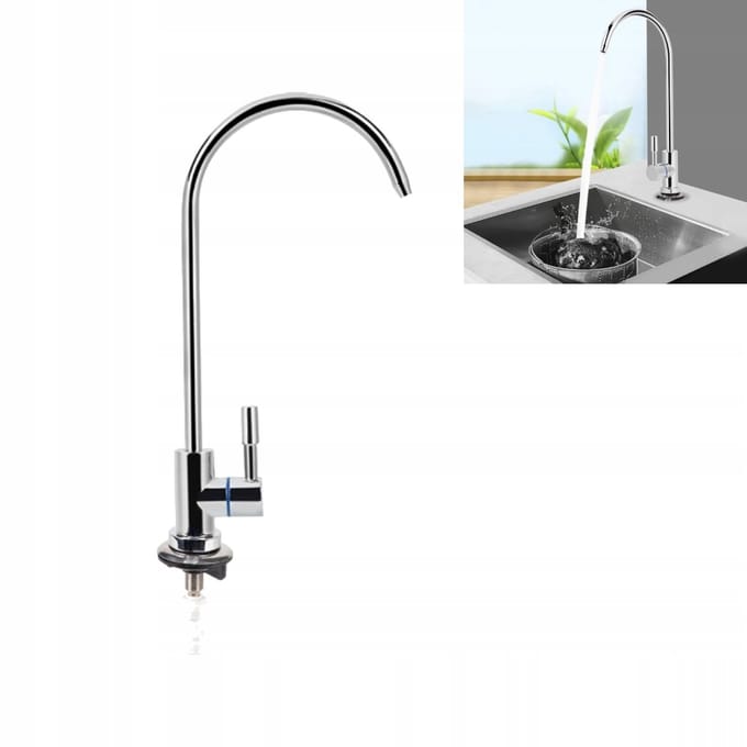 Kraan voor Waterfilter met 1/4" Aansluiting - Chroom