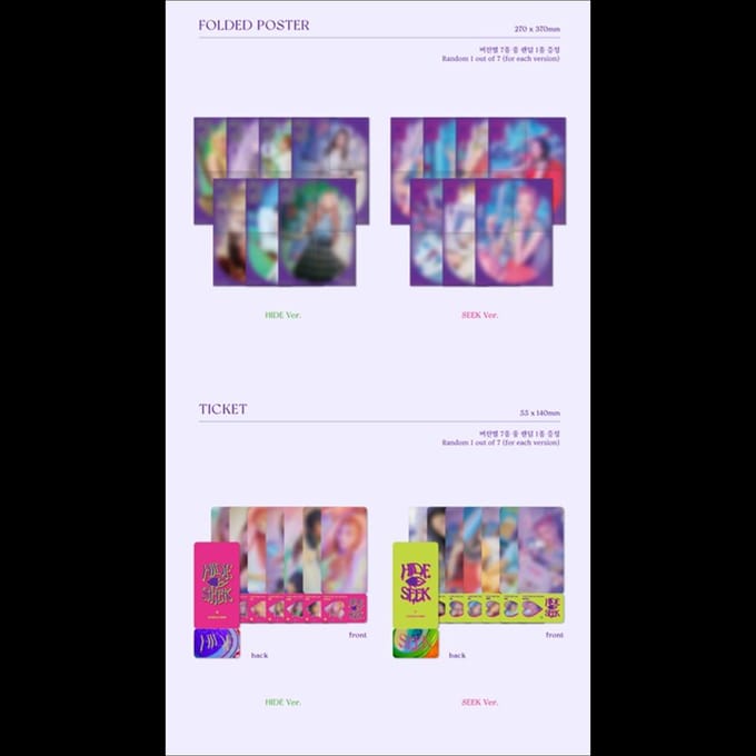 PURPLE KISS [HIDE & SEEK] 2e Mini-album Random,No poster pink