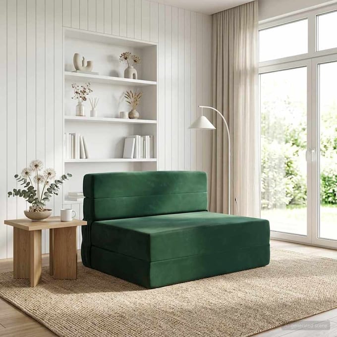 vidaXL - Vouwbare - Sofa - Bed - Donkergroen - 70 - x - 72 - x - 60 - cm - Stof