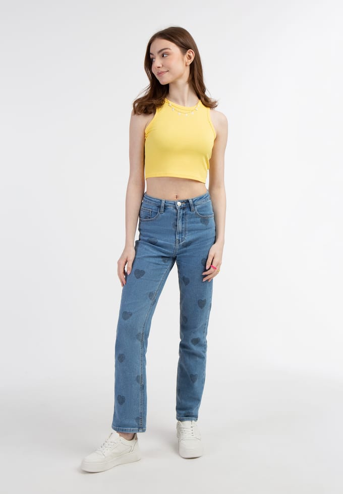Mymo Tanktop Dames lichtgeel