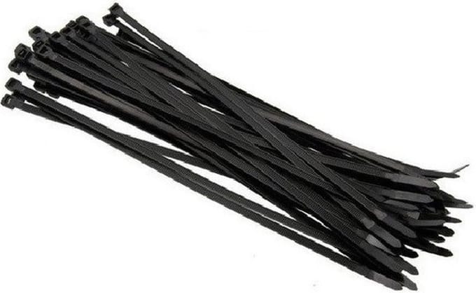 Benson Tiewraps kabelbinders - 100x stuks - zwart - 37 cm - tie ribs