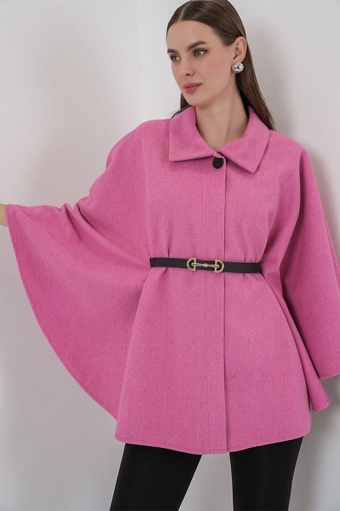 Gordel Tweed Cape Jas