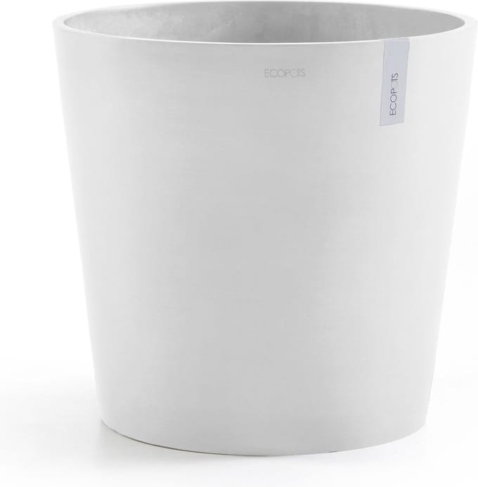 Ecopots Amsterdam 50 - Pure White - Ø50 x H43,8 cm - Ronde witte bloempot