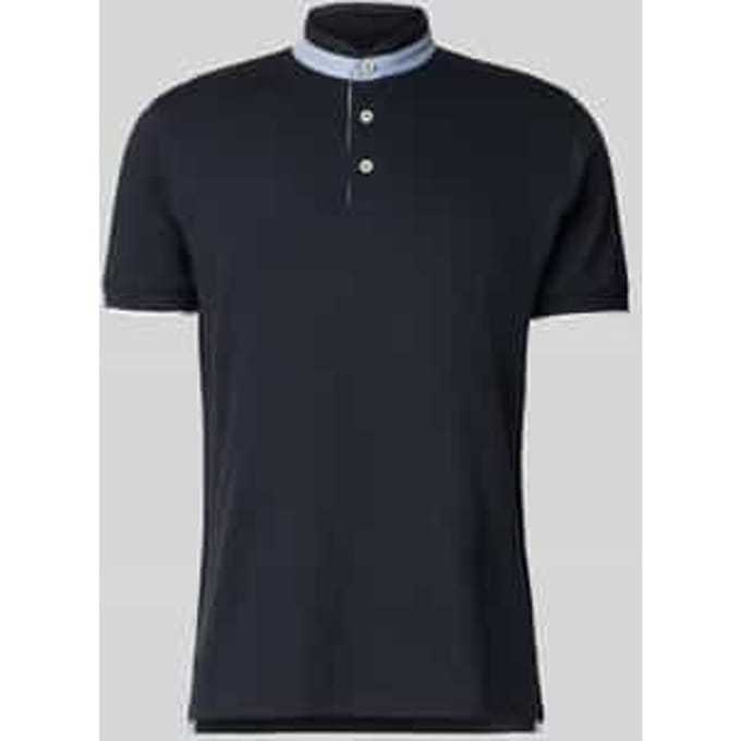 Regular fit poloshirt van puur katoen met opstaande kraag