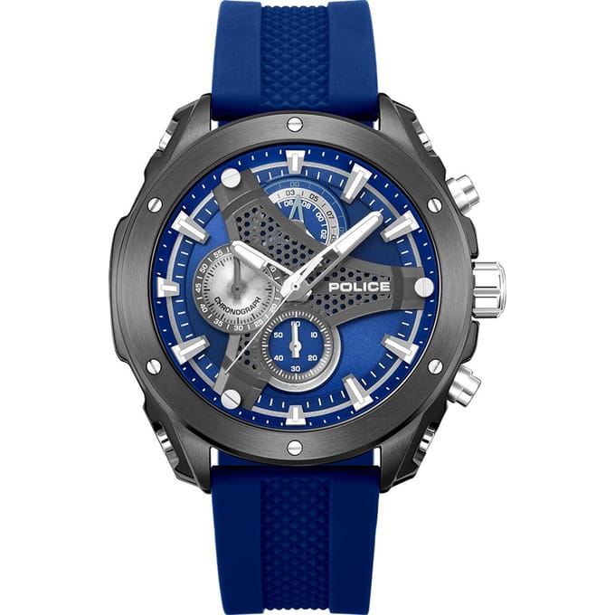 Police PEWGO0093002 - Horloge - Siliconen - Donkerblauw - 53 mm