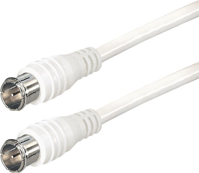 F-quick (m) - F-quick (m) coaxkabel / recht - wit - 5 meter