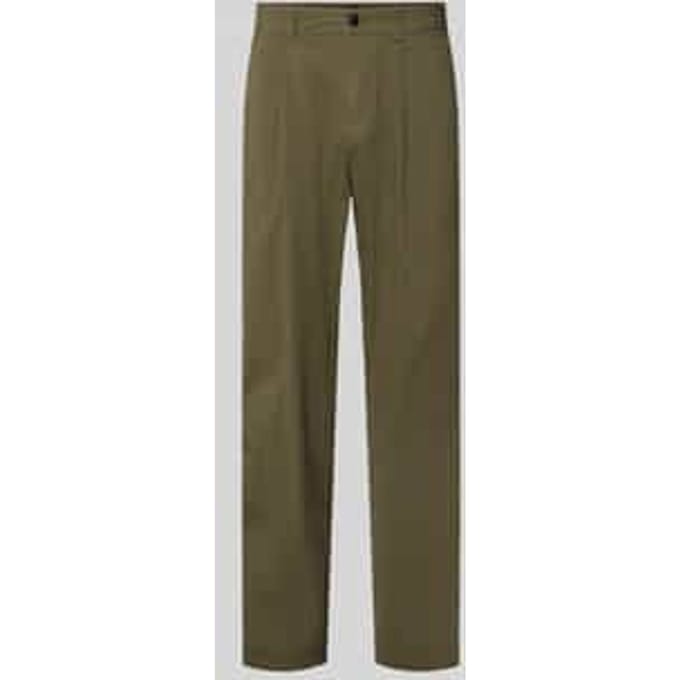 straight fit chino van katoenmix model 'CHINO_ST_PLEATED_1'