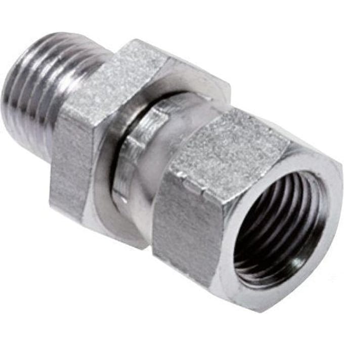 JIC  Verloopnippel UNF 7/8''-14 Binnendraad X G3/8'' Buitendraad Regelbaar Staal Hd-Afdichting 210bar