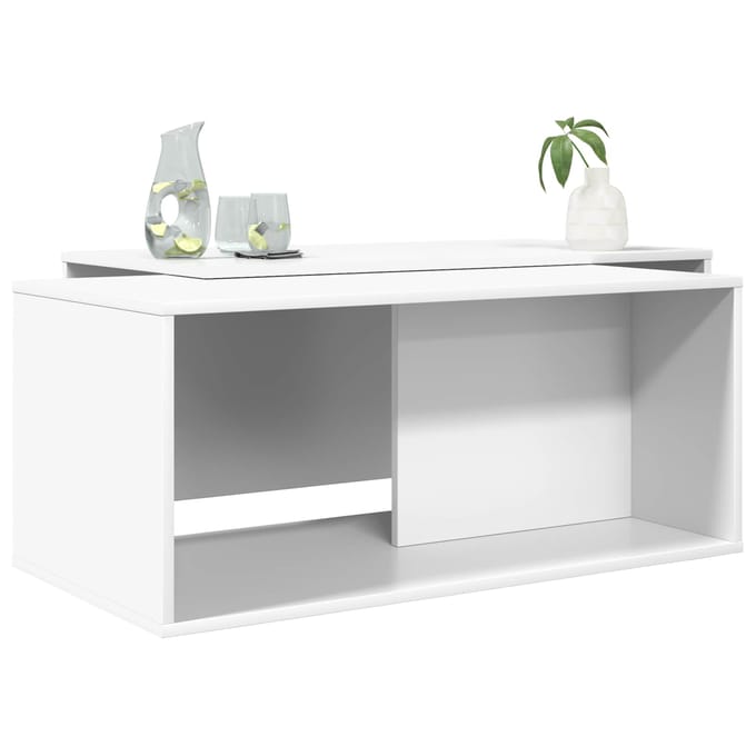 vidaXL - Koffietafel - Set - 2 - st - Wit - 90 - x - 48 - x - 40 - cm - Bewerkt - hout