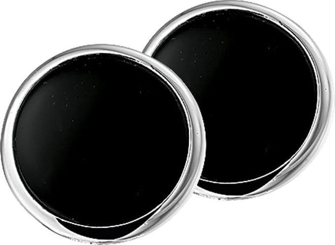The Jewelry Collection Oorclips Onyx - Zilver