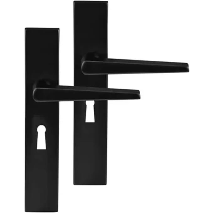 Differnz | Rotterdam deurkruk | vierkant schild | sleutel 56 mm | zwart