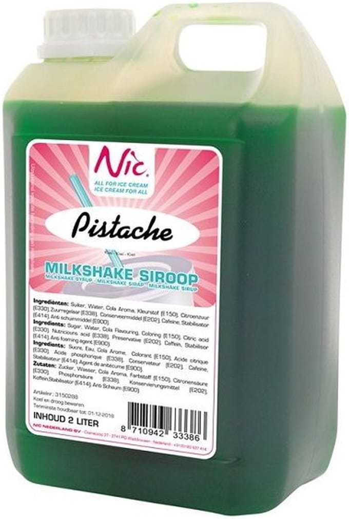 NIC Milkshakesiroop pistache - Fles 2 liter