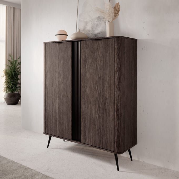 Meubella - Victoria - Dressoir - Donker eiken - 113x38x134 cm
