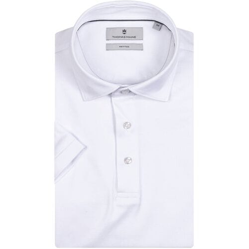 Thomas Maine Polo Luxury Supima Cotton Uni Interlock Wit / male
