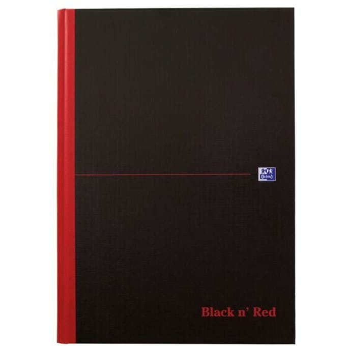 Oxford Notitieboek Gebonden Black and Red A4 Ruit 5MM
