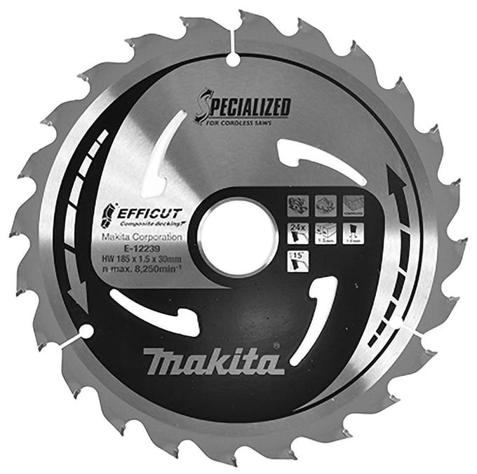Makita EFFICUT E-12239 E-12239 Cirkelzaagblad 185 x 30 x 1.5 mm Aantal tanden: 24 1 stuk(s)