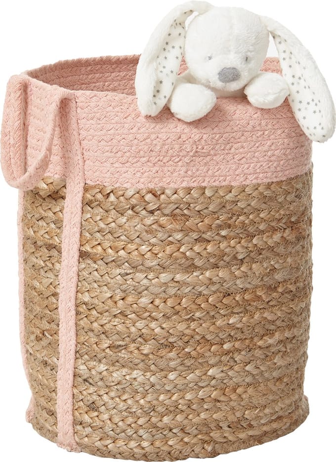 Vertbaudet Opbergmand - jute - tweekleurig - 32x28