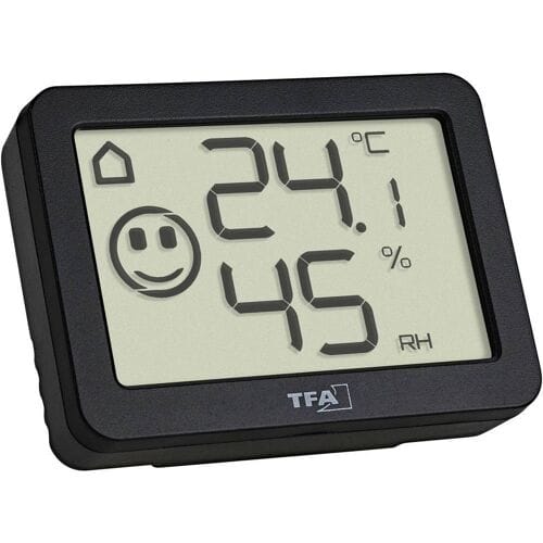 TFA Binnen Thermometer - digitaal - kunststof - zwart - 6 x 2 x 4 cm
