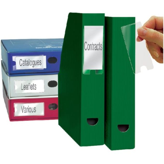 Etikethouder Djois 35x102mm zelfklevend transparant 12 stuks