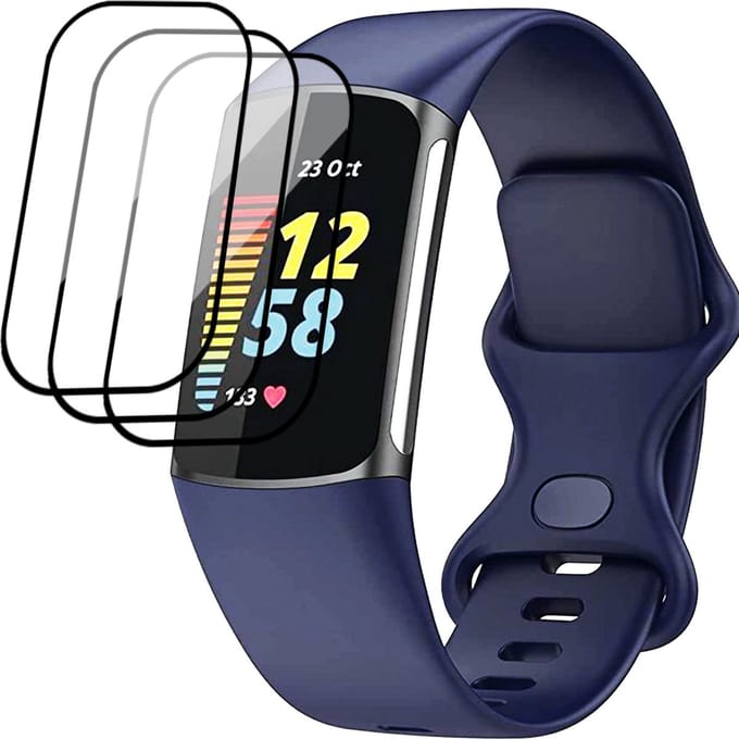Screenprotector geschikt voor Fitbit Charge 5 - Beschermglas geschikt voor Fibit Charge 5 Screen Protector - 3 stuks