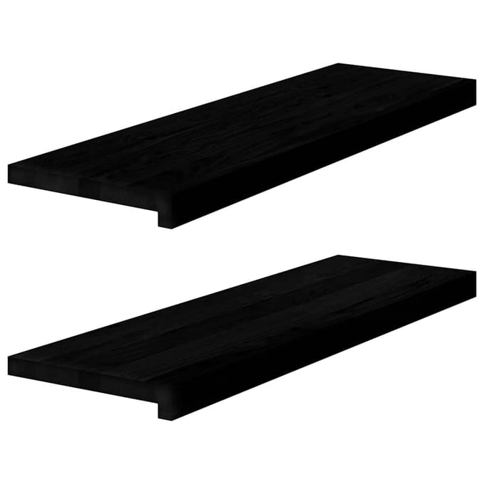 vidaXL - Traptreden - 2 - st - 80x25x2 - cm - massief - eikenhout - bruin-zwart