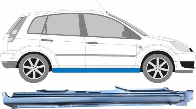 Volledige dorpel voor Ford Fiesta 2002-2008 / Rechts