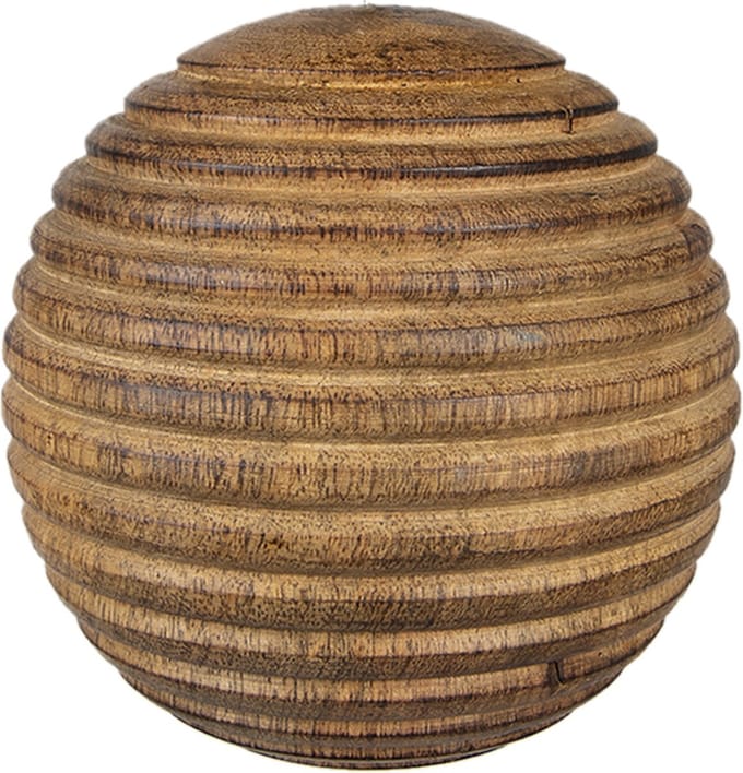 Clayre & Eef Kerstbal Kerst Ø 8 cm Bruin Hout Kerstballen