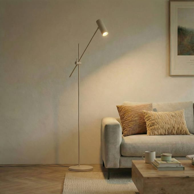 Lindby - vloerlamp - 1licht - ijzer - H: 152 cm - GU10 - beige