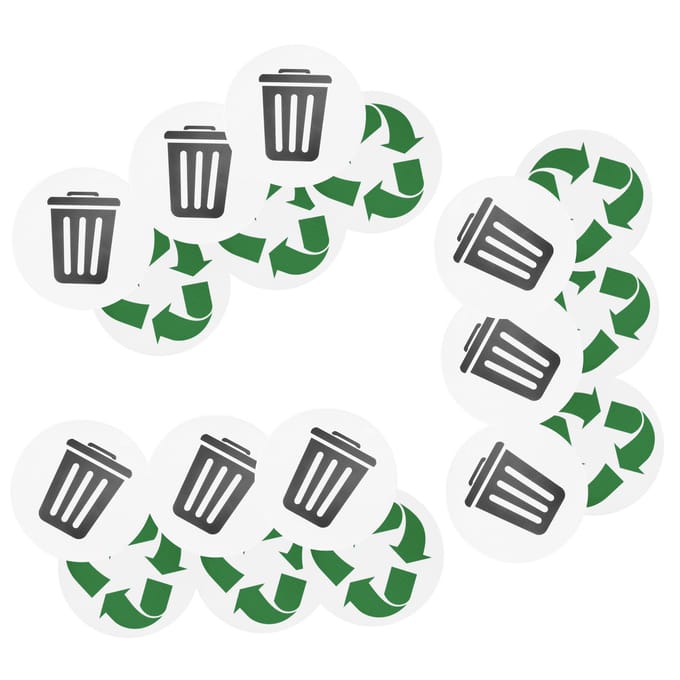 18 Stuks Recyclebaar Milieukeur Afval Recycle Zelfklevend Thuis Buiten Waterdicht Label gray