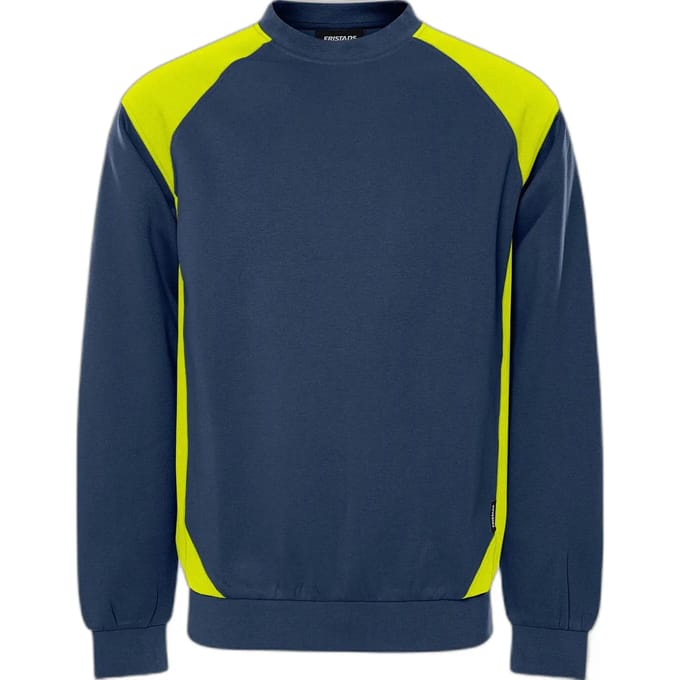 Fristads Sweater 7148 GSM - Marineblauw/hi-vis geel - M