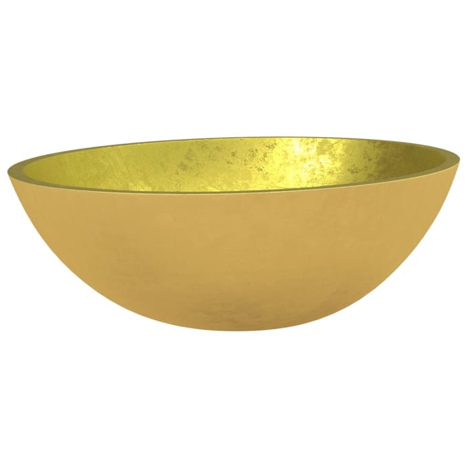 vidaXL - Wasbak - 50x37x14 - cm - glas - goudkleurig