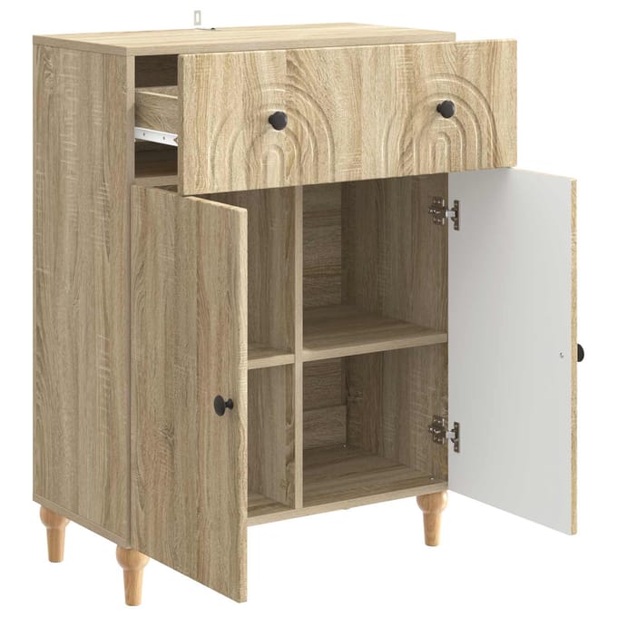 vidaXL - Dressoir - Sonoma - Eiken - 66 - x - 34,5 - x - 90 - cm - Bewerkt - hout