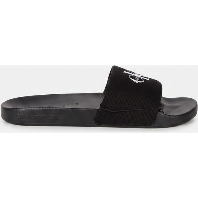 Calvin Klein Slide Monogram Black/bright White Größe: 41 | Flip-Flops Outlet | Damen | Weiß