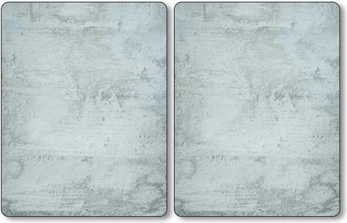 Multiglazen snijplanken, afdekplaten, set van 2 stuks, 50x38.5cm, betonlook