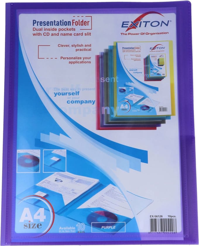 Exiton documentenmap - A4 - Doorzichtig Paars - presentatiemap