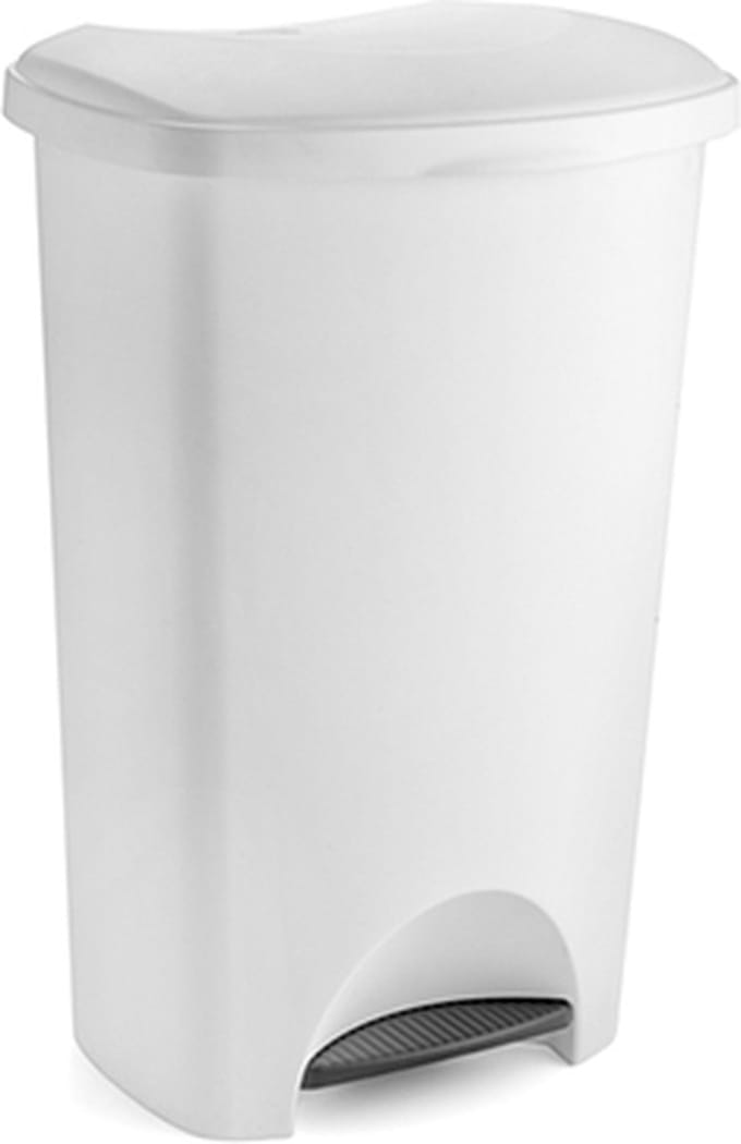 Pedaalemmer - Prullenbak - Afvalbak - 50 liter – Voetpedaal - Wit