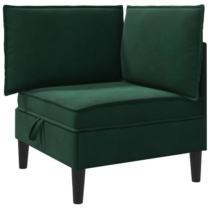 vidaXL - Sofa - met - opslag - Donkergroen - Fluweel