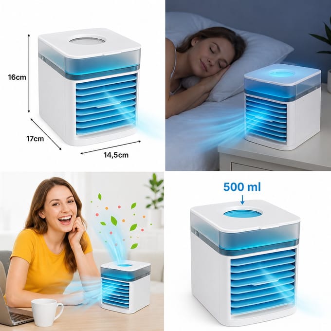Mobiele airco - Aircooler -  Luchtkoeler  - Luchtbevochtiger - Ventilator - Tafelventilator