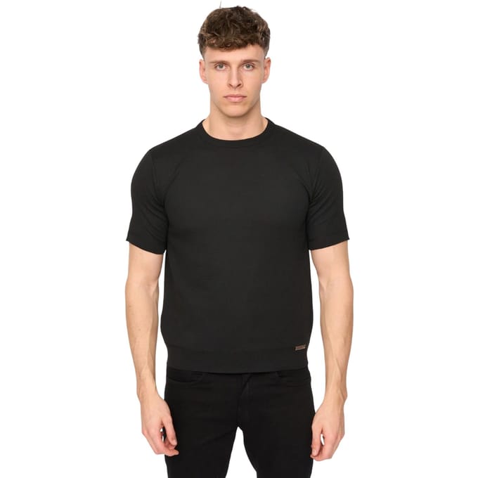 Duck and Cover Heren Marvela Gebreide T-Shirt (Zwart)